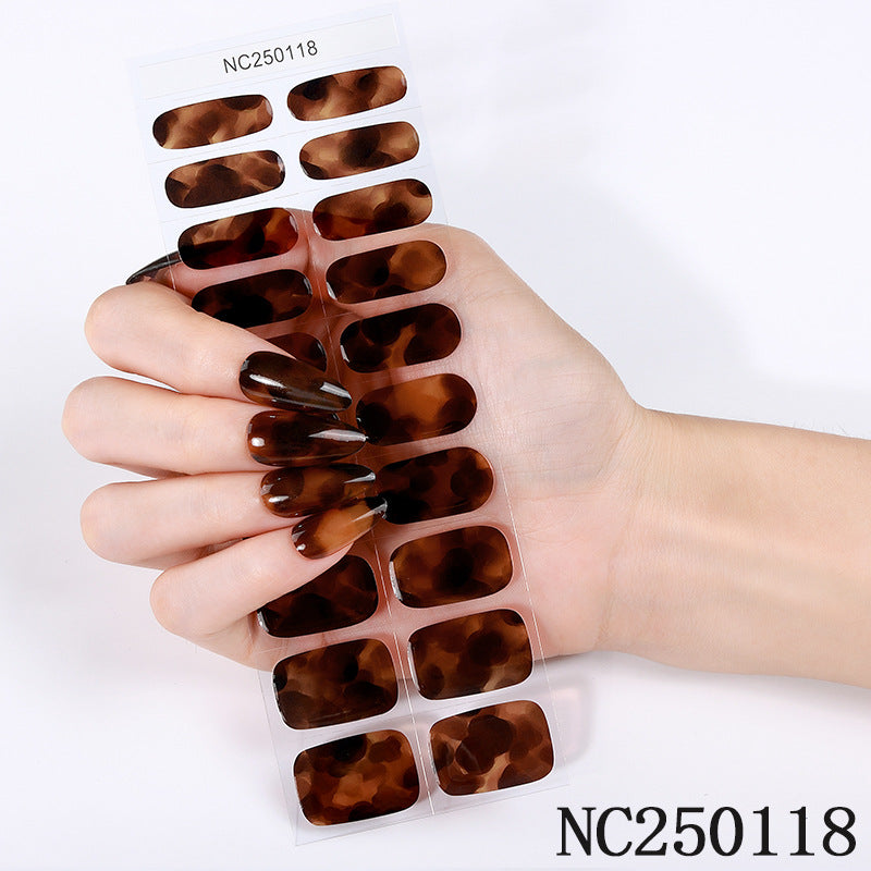 Amber Tortoiseshell Semi-Cured Gel Nail