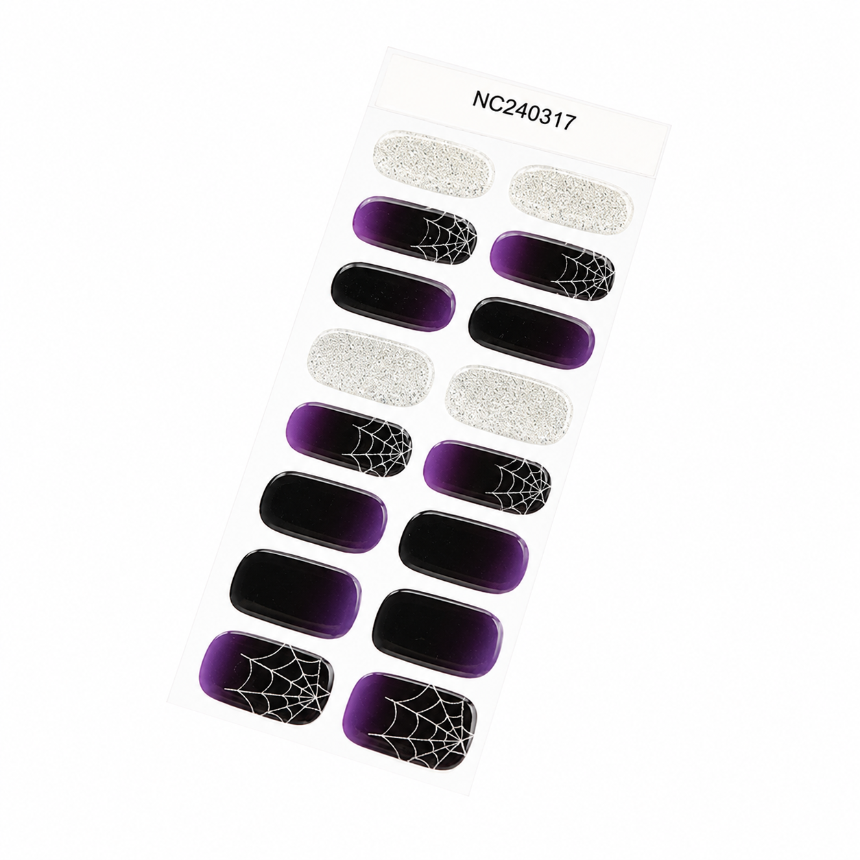 Semi-Cured Gel Nails - Halloween Web Glow🕸️💜