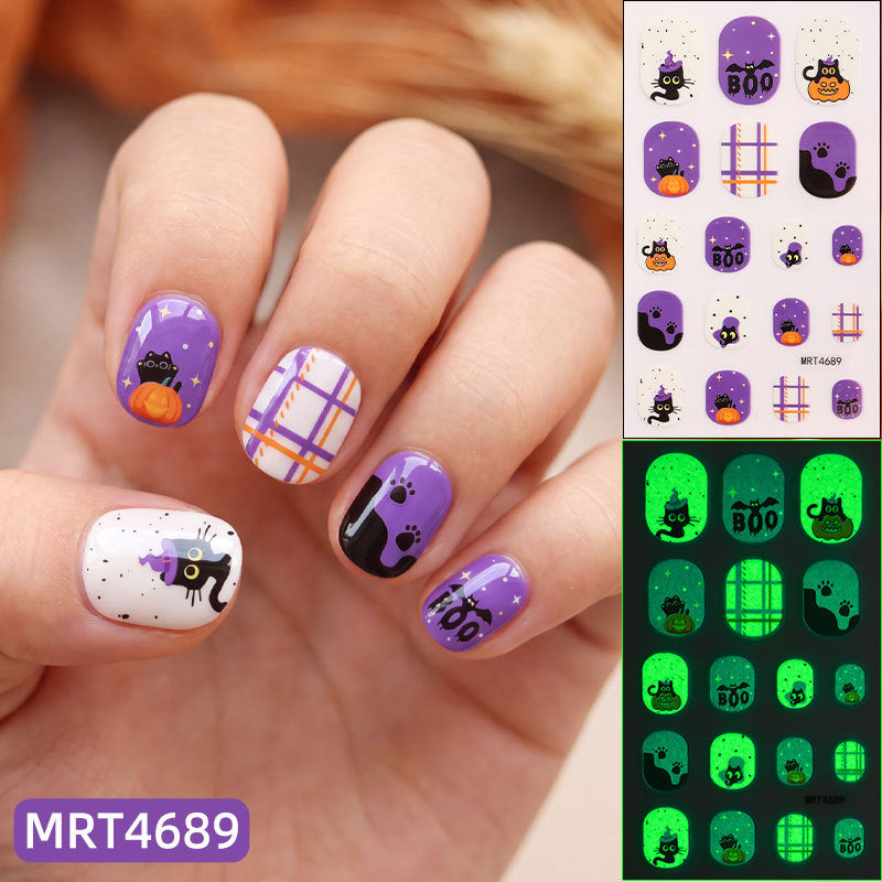 Kids Nail Wraps for Halloween👻🎃